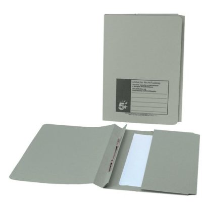 5 Star Flat File with Pocket Recycled Manilla 285gsm 38mm Foolscap Green [Pack 25]