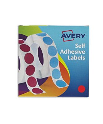 Avery 24-506 Self Adhesive Circle Label Dispenser (19 mm Dia, 1120 Labels) - Red