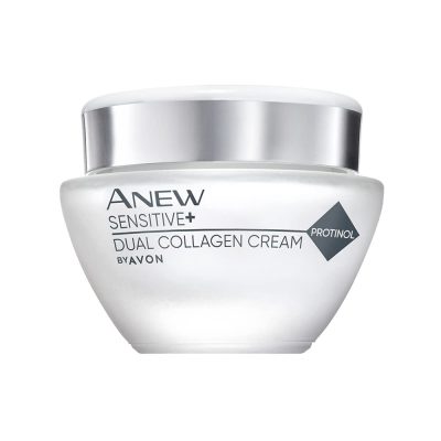 Avon Anew Sensitive+ Dual Collagen Cream, with Skin Soothing Actives and Protinol™ Technology to Help Reduce the Appearance of Fine Lines, 50ml