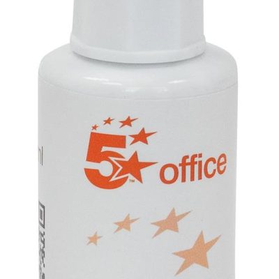 Brand New. 5 Star Correction Fluid Fast-drying with Integral Mixer Ball 20ml White [Pack 10]