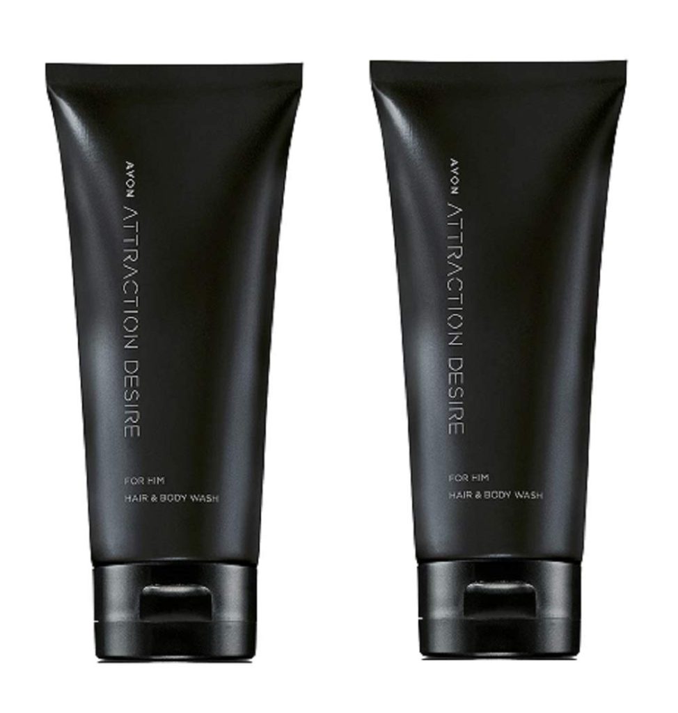 Pack of 2 Attraction Desire for him hair and body wash 2 x 200ml by Avon