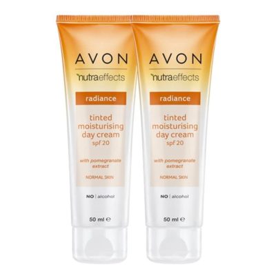 Avon 2 x Nutra Effects Radiance Tinted Moisturiser SPF 20 50 ml New