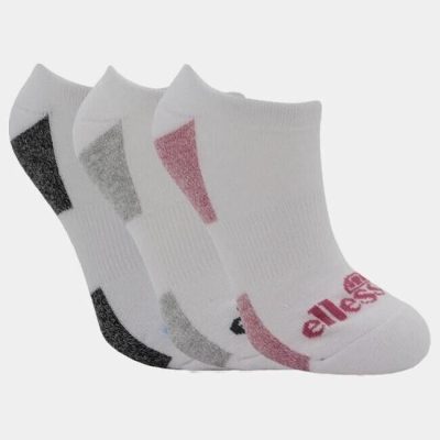 Ellesse Womens Elasticated Ankle Socks Ladies Trainer Sock 3 Pack UK4-8 EU37-42