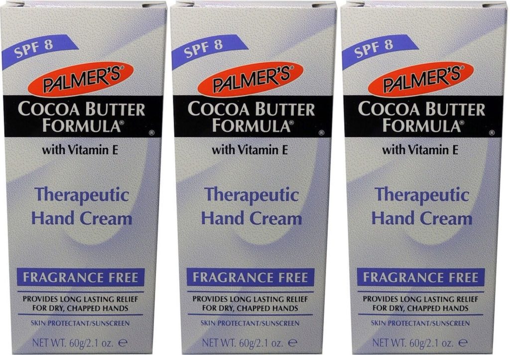 3 LOTS Palmers Cocoa Butter THERAPEUTIC HAND CREAM FRAGRANCE FREE Dry Hands SPF