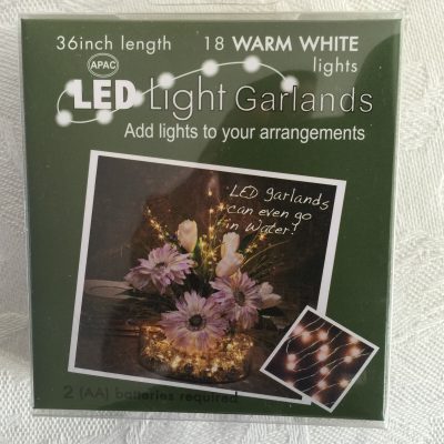 LED LIGHT GARLAND 36 INCH 18 WARM WHITE LIGHTS BATTERY OPERATED