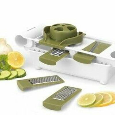 Salter 4-in-1 Mandoline Slicer Grater, Green/White