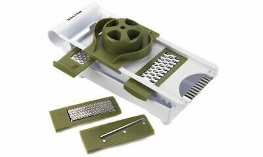 Salter 4-in-1 Mandoline Slicer Grater, Green/White