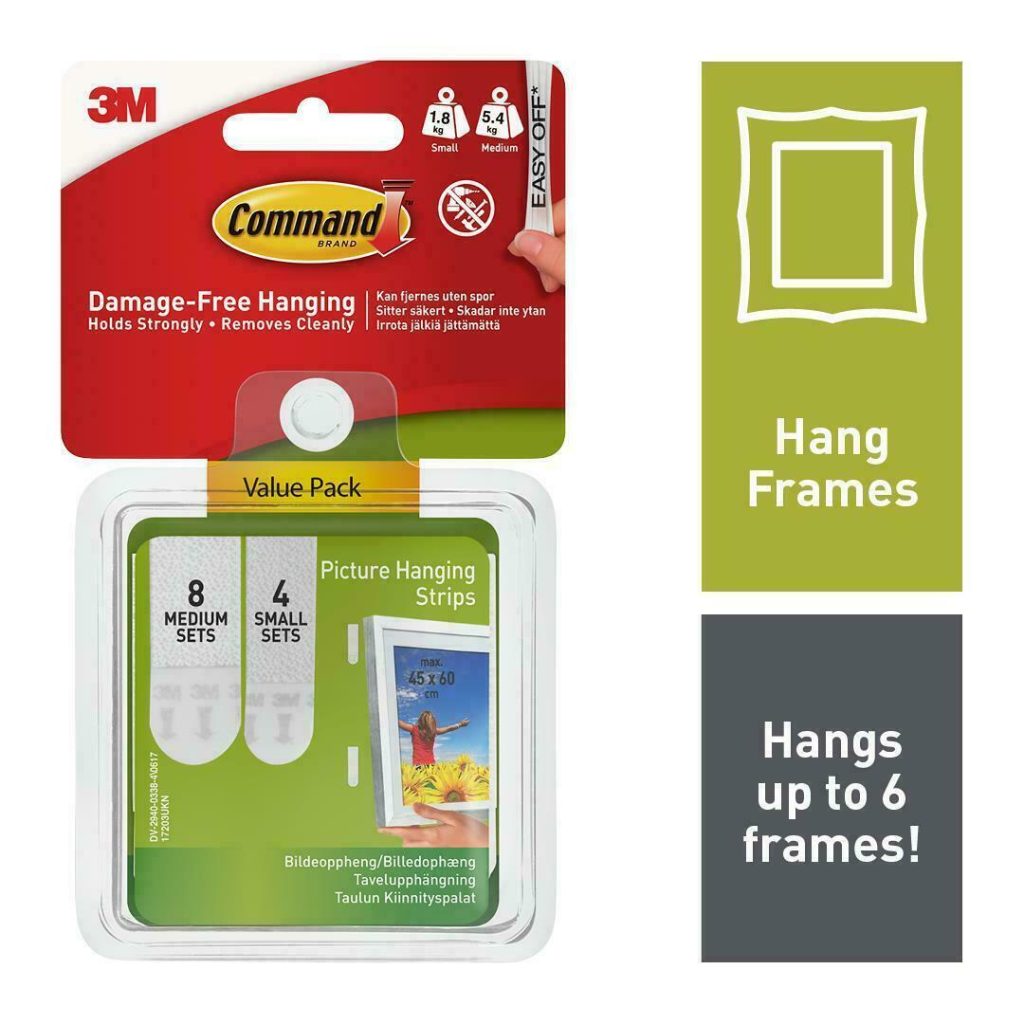 Command 17203 Small & Medium Picture Hanging Strips Value Pack Damage Free