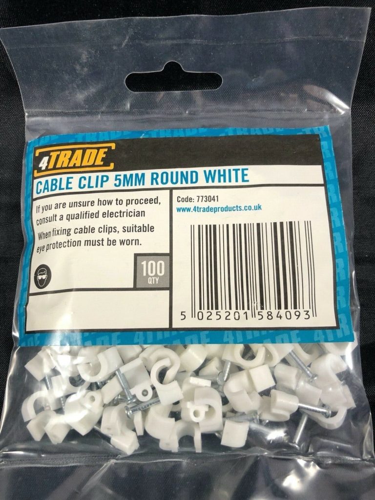 4TRADE CABLE CLIP 5MM ROUND WHITE 100 QTY