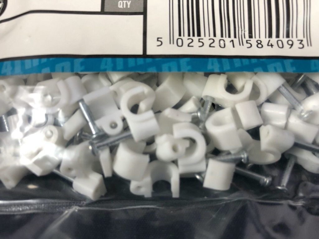 4TRADE CABLE CLIP 5MM ROUND WHITE 100 QTY