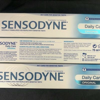 New Sealed Sensodyne Original Daily Care Toothpaste, 3 X 75 ml.