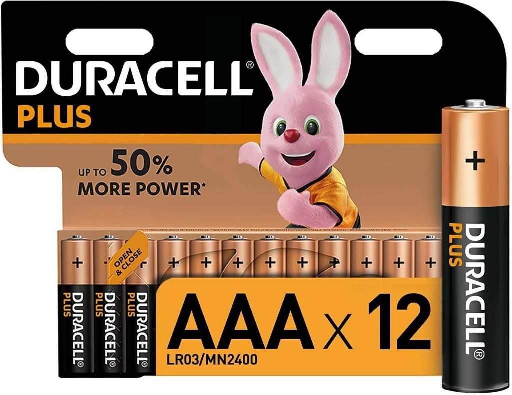 Genuine Duracell Plus AAA or AA Alkaline Batteries Pack of 12 MN2400