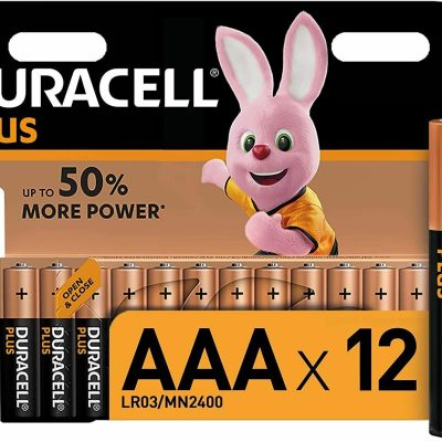 Genuine Duracell Plus AAA or AA Alkaline Batteries Pack of 12 MN2400