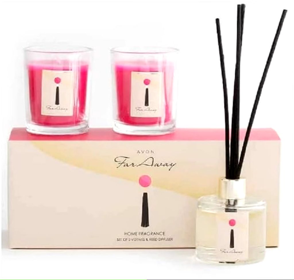 Avon Far Away Home Fragrance Gift Set Diffuser + 2 candles BNIB