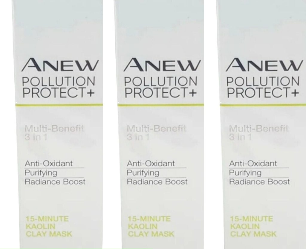 3 x Avon Anew Pollution Protect+ 15 Minute Kaolin Clay Face Mask