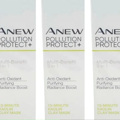 3 x Avon Anew Pollution Protect+ 15 Minute Kaolin Clay Face Mask