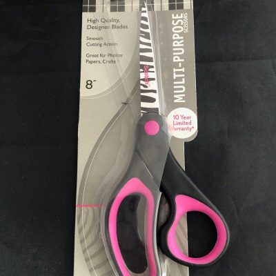 Scotch 8-Inch Multi-Purpose Scissors, Designer Blades, Zebra Print pink