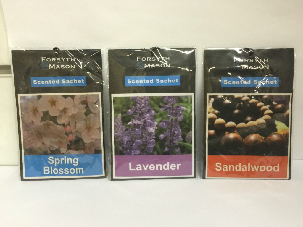 3 Scented Fragrance Sachets Wardrobe Cupboard Drawer Freshener Assorted Free P&P