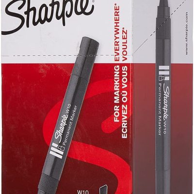 Sharpie W10 permanent marker chisel tip nib black ink pens set pack of 12