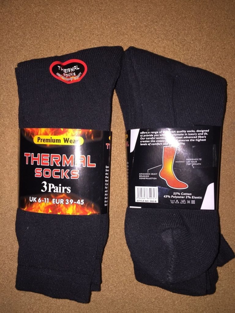 6 Pairs Mens Thermal Socks PREMIUM WEAR size 6 - 11 uk Black