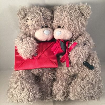 ME TO YOU TWIN BEARS WITH RED ENVELOPE AND RED ROSE 7 INCH