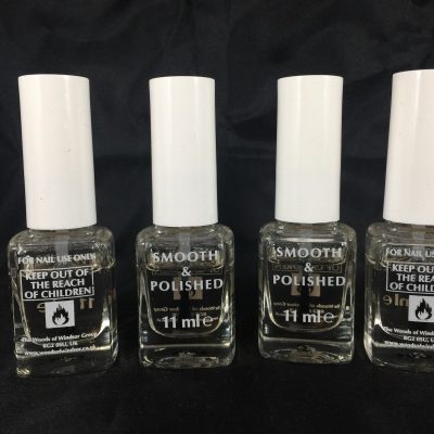 4 X 11ML SMOOTH AND POLISHED CLEAR LAQUER NAIL POLISH