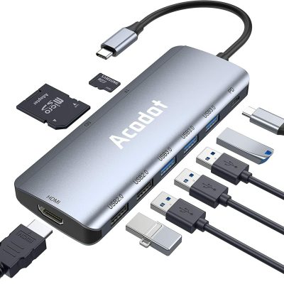 Acodot USB C Hub 9 in 1 USB 3.0 Type C Hub Multiport Adapter Portable New