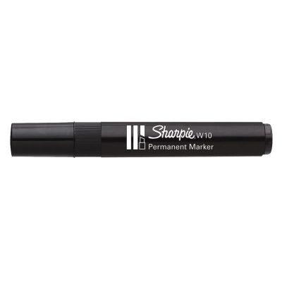 Sharpie W10 Permanent Marker Chisel Tip 1.2-5mm Line Black [Pack of 12]