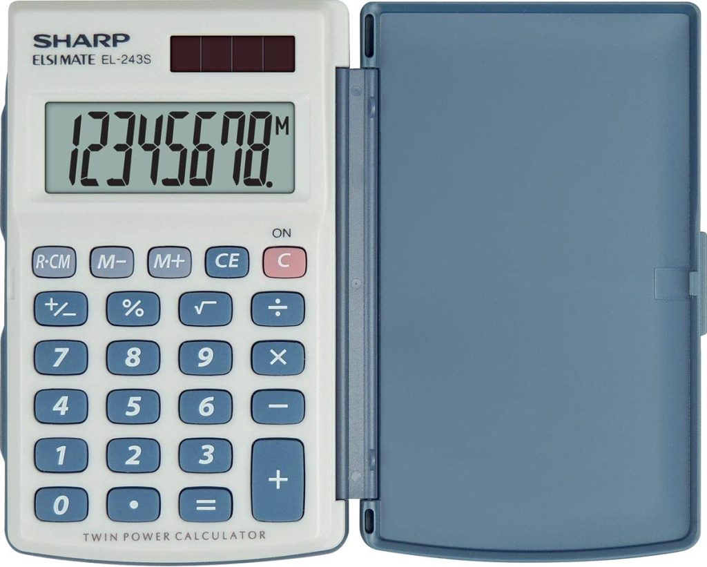 SHARP EL-243S Pocket Basic Silver calculator