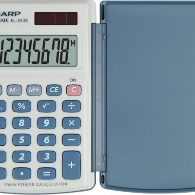 SHARP EL-243S Pocket Basic Silver calculator