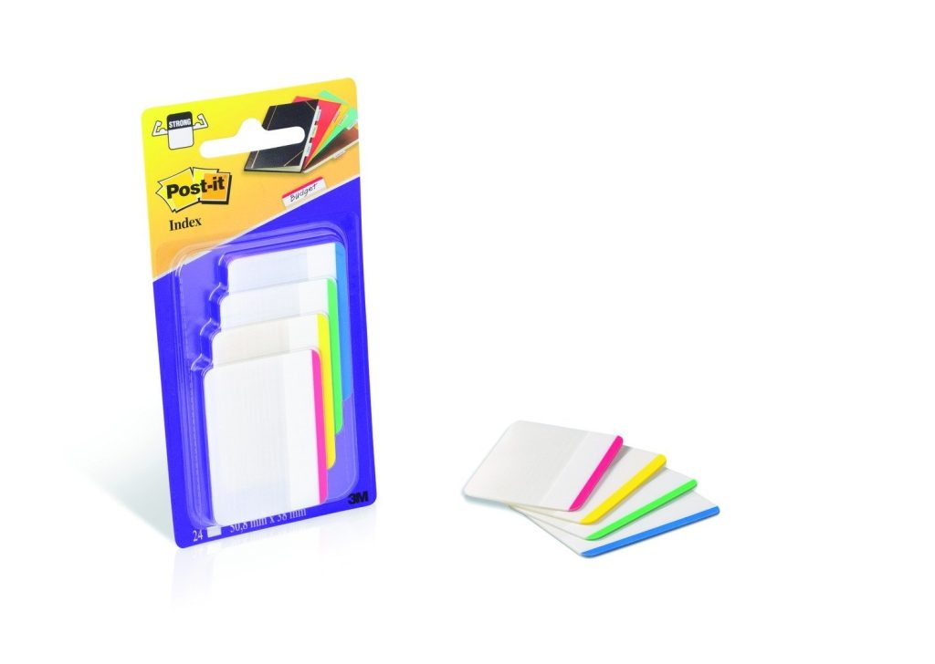 Post-it Index Flags - Strong 25mm - Pink, Green, Orange