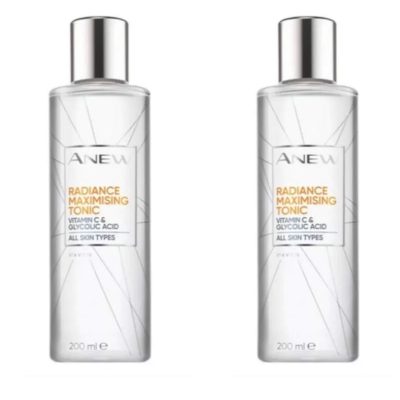 2x Avon Anew Radiance Maximising Tonic Toner With Vitamin C-200ml(400ml)