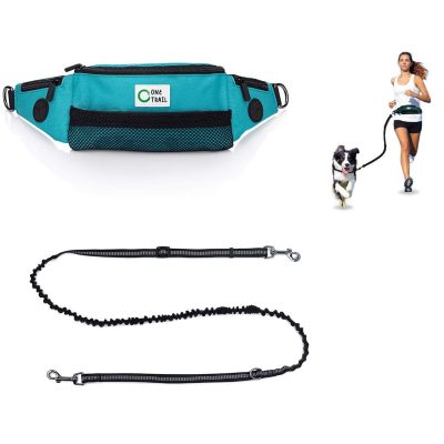 One Trail Hands Free Dog Lead | Durable Bungee Leash With No-Bounce Pack (Small Dog, Teal)