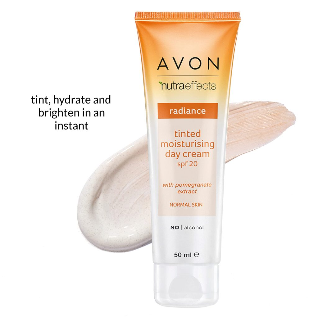 Avon Nutra Effects Radiance Tinted Moisturising Day Cream SPF20, Infused with Pomegranate Extract to Boost Skin's Radiance, 50ml