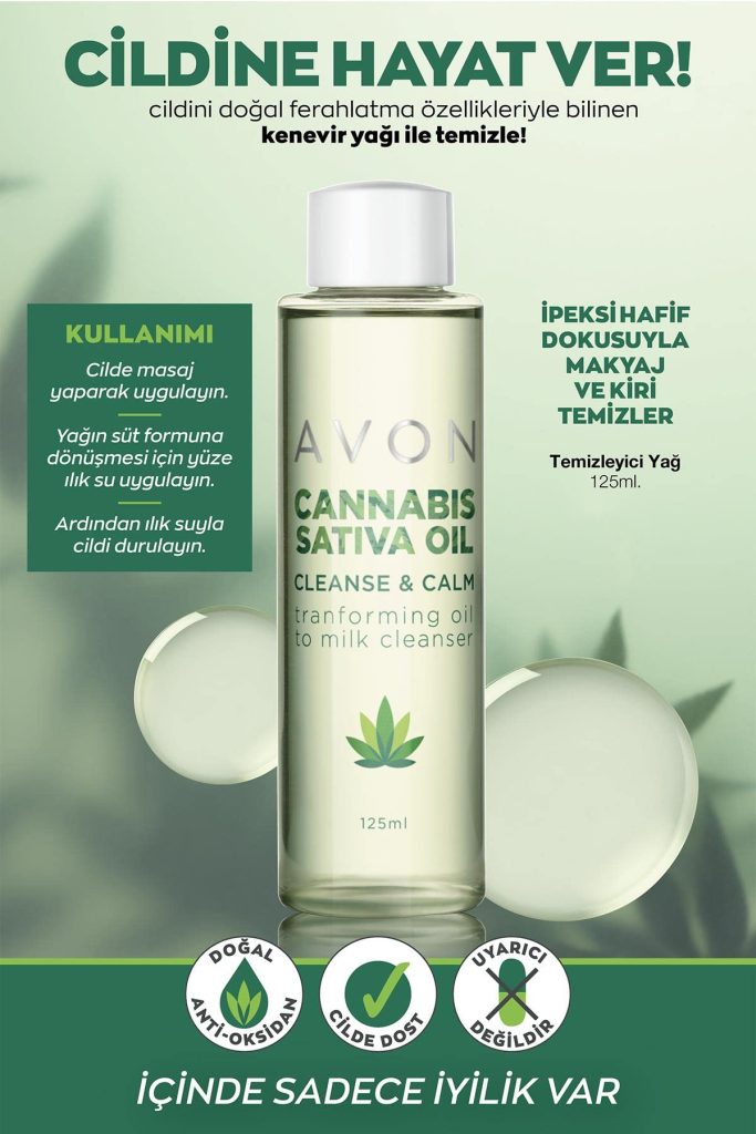 Avon Cannabis Sativa Oil Cleanse & Calm Transforming Oil to Milk Cleanser 125ml