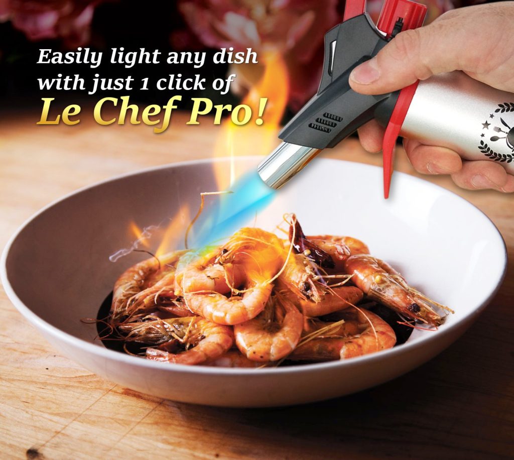 DOUBLE FLAME Culinary Torch for Creme Brulee, Best Butane Torch, Kitchen Food Torch, Professional Grade Chefs Blow Torch, Cooks Searing Torch for Cooking and Baking, Delicious Desserts Every time