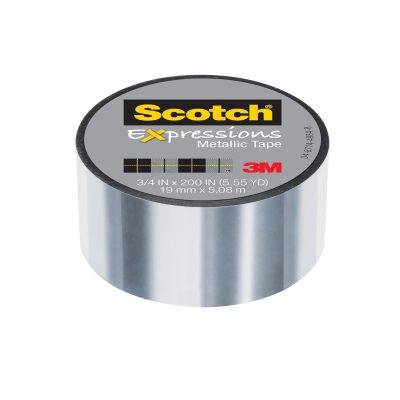 Scotch Expressions Metallic Tape, 3/4 x 200 , Silver, 6 Rolls (C414-SIL) by Scotch