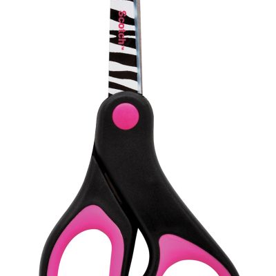 Scotch 8-Inch Multi-Purpose Scissors, Designer Blades, Zebra Print Pink/Black and Grey/Black, 8 inch blades, Mixed Case (1428-PR)