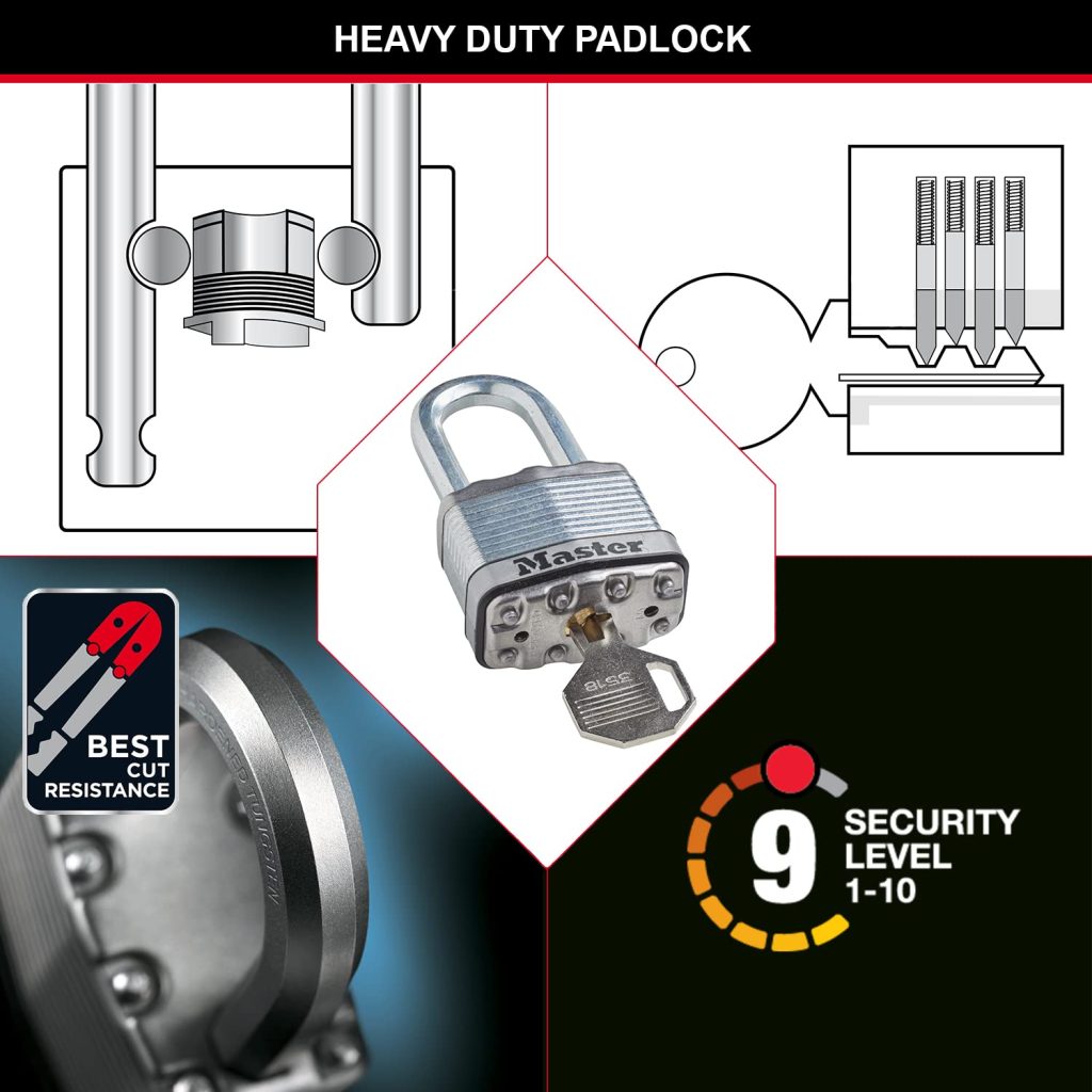 MASTER LOCK Heavy Duty Padlock [Key] [Laminated Steel] [Weatherproof]