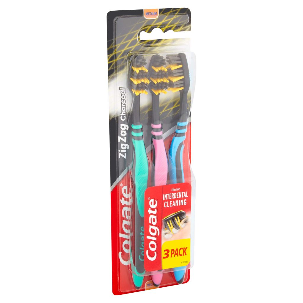 Colgate ZigZag Black Medium Toothbrush 3 Pack