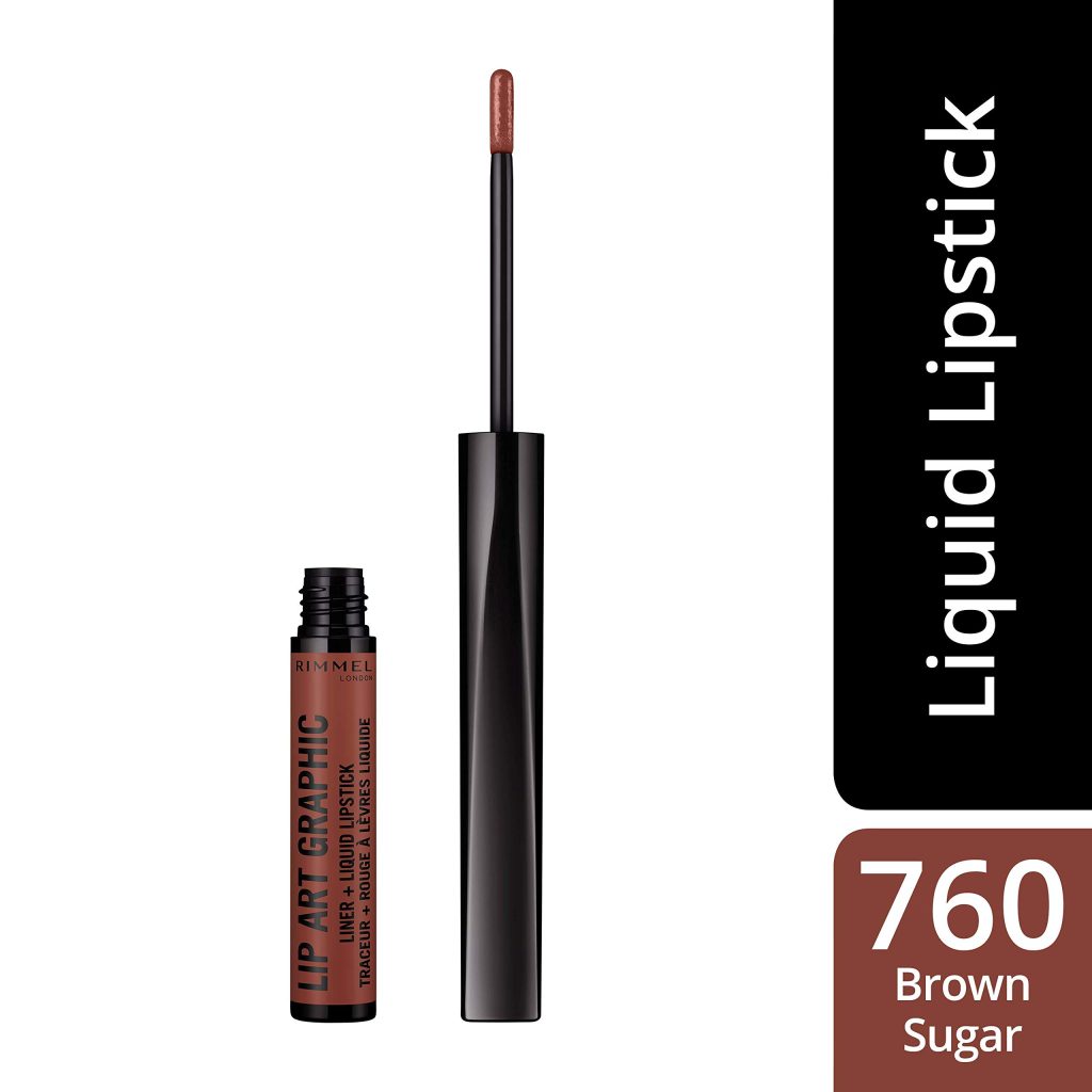 Rimmel london lip art graphic liner&liquid lipstick 760 brown sugar