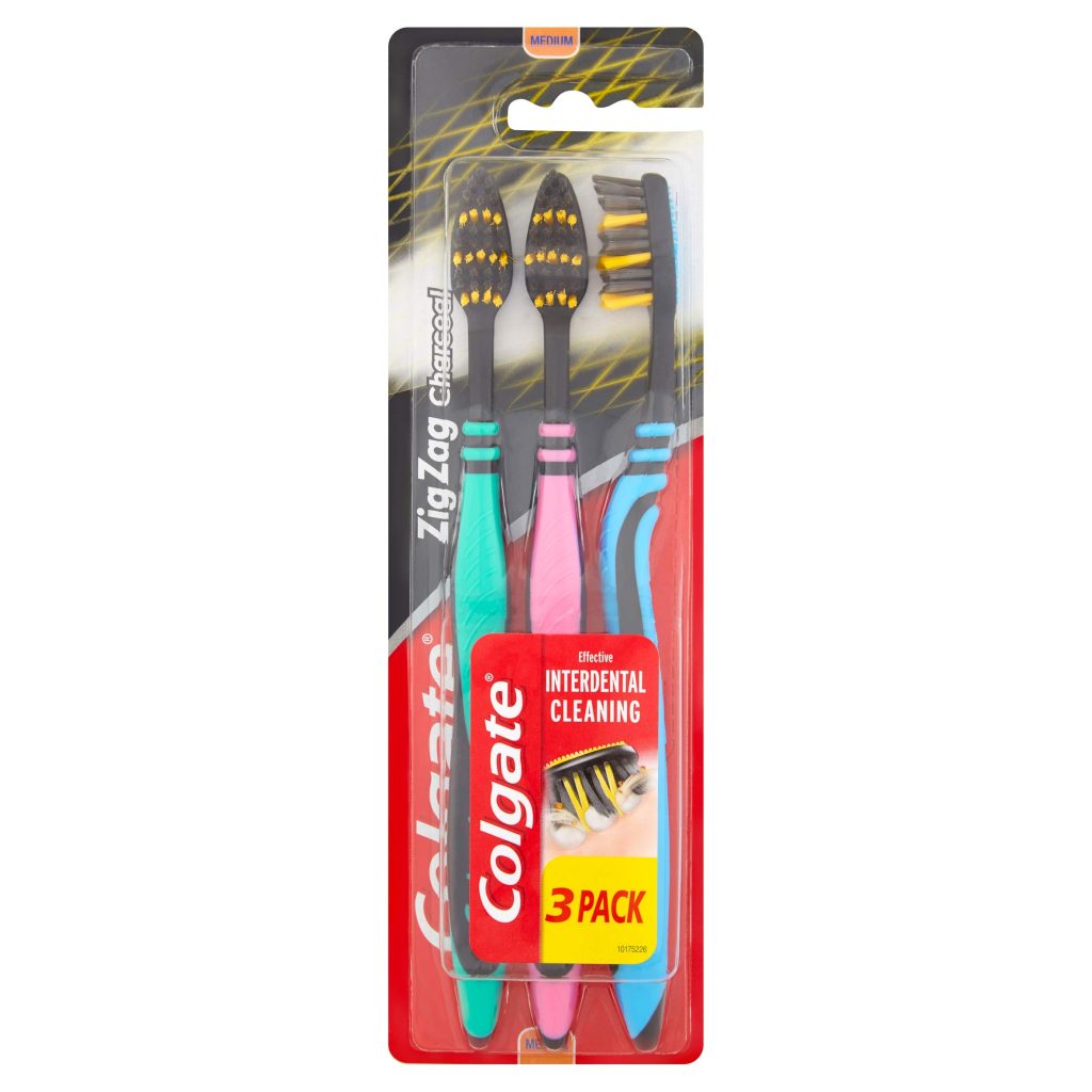 Colgate ZigZag Black Medium Toothbrush 3 Pack