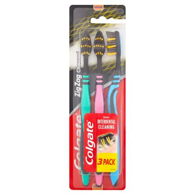 Colgate ZigZag Black Medium Toothbrush 3 Pack