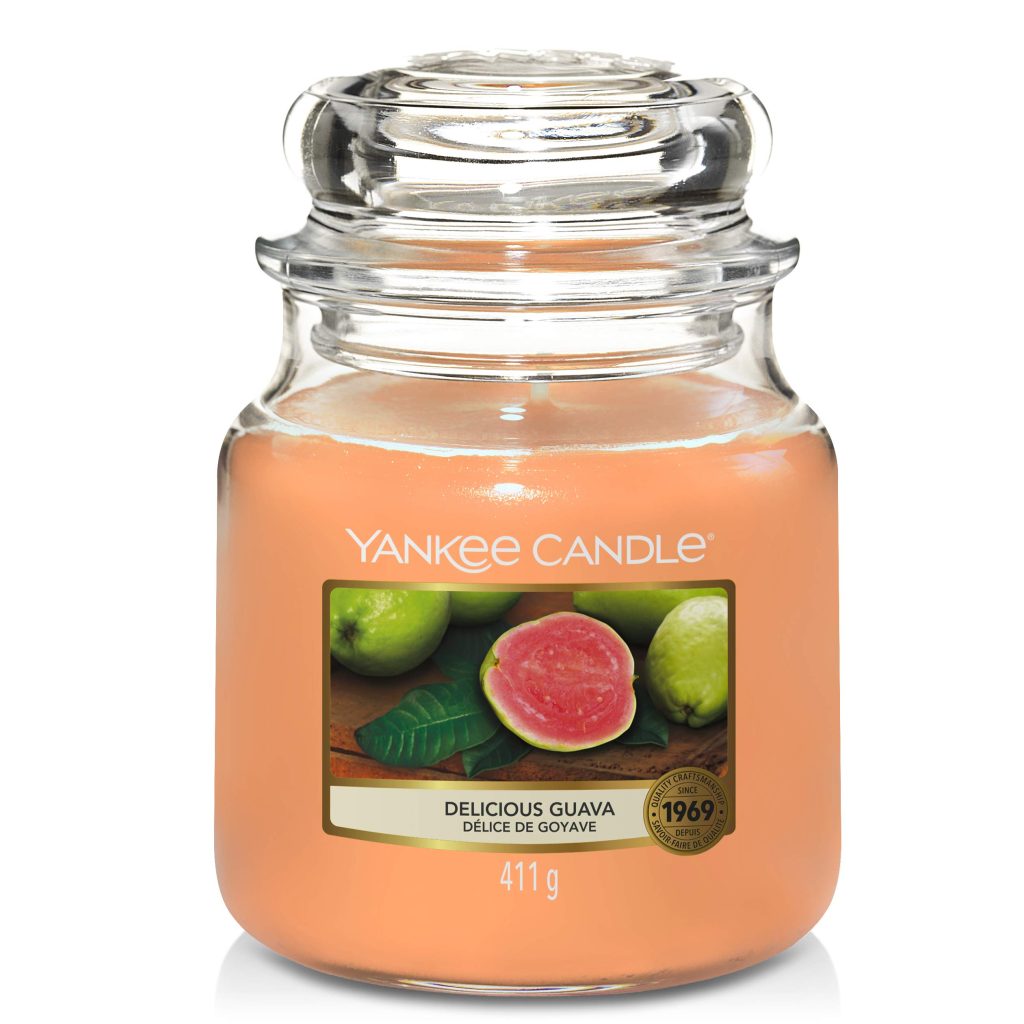 Yankee Candle Scented Candle | Delicious Guava Medium Jar Candle| Burn Time: Up to 75 Hours