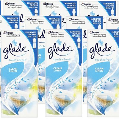 GLADE TOUCH N FRESH REFILLS CLEAN LINEN 10ML EACH (PACK OF 12)