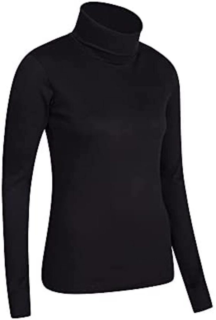 MASER WOMENS BLACK size 38 chest SIZE 12 ROLL NECK