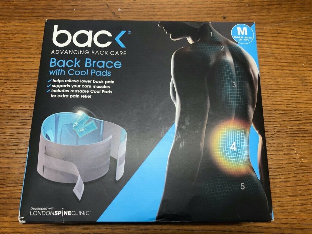 BACK BRACE WITH COOL PADS MEDIUM ADVANCE LOWER BACK LUMBER SUPPORT MEDIUM