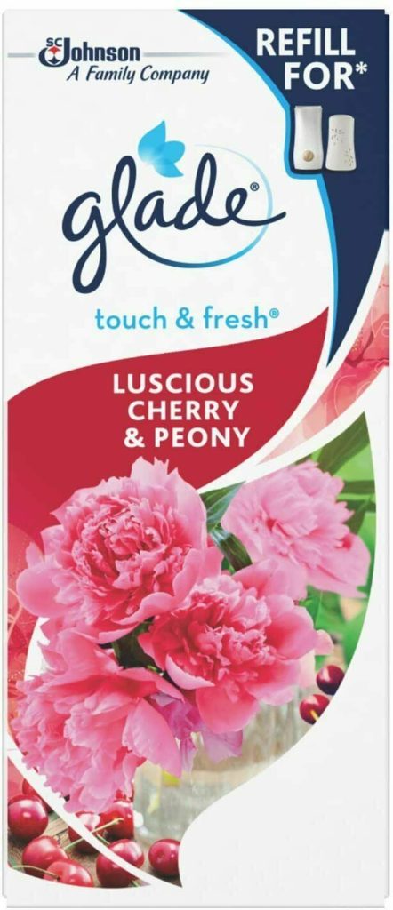 6 X Glade Touch N Fresh Cherry & Luscious Peony Refills 10ml