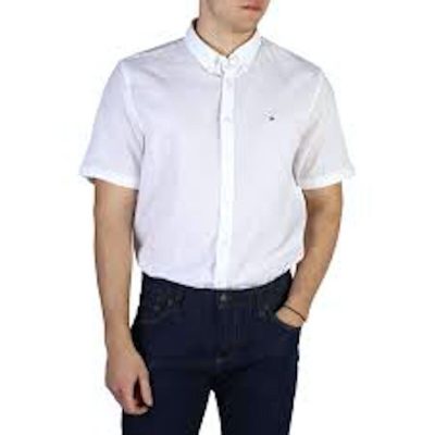 tommy hilfiger white short sleeve shirt SMALL