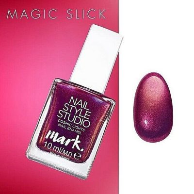 4 x 10ml Avon Mark Nail Style Studio Cosmic Lights - MAGIC SLICK (PURPLE)